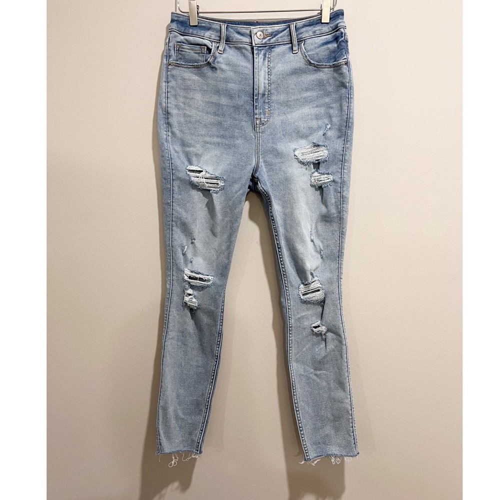 Old Navy Higher High-Rise Rockstar Super Skinny Jeans Size 12 Distressed
